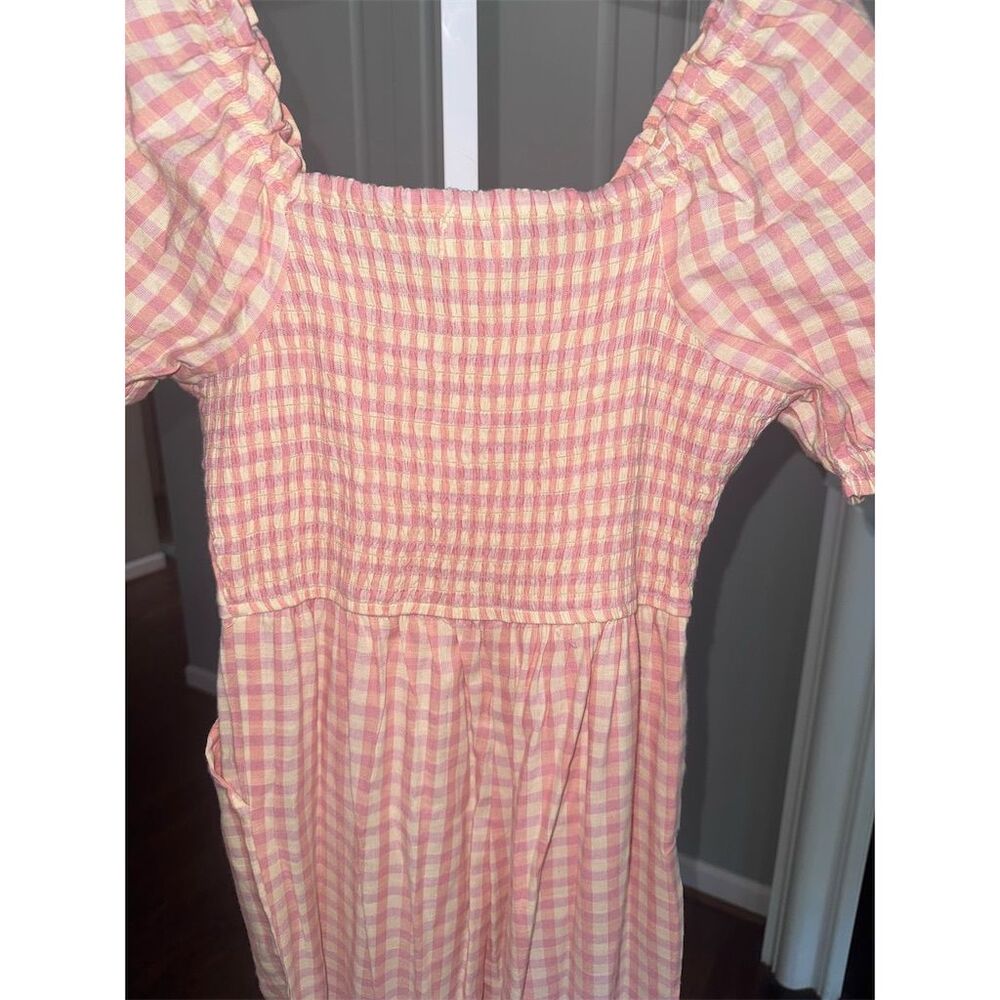 Jessica Simpson Women's Pink Gingham Plaid Jumpsuit Size S Casual Cottagecore - Picture 5 of 5